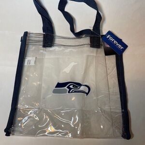 Seattle Seahawks Team Logo CLEAR Messenger Tote Bag Purse Game Stadium Security